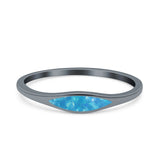 Simple Ring Band Lab Created Opal 925 Sterling Silver (3.5mm)