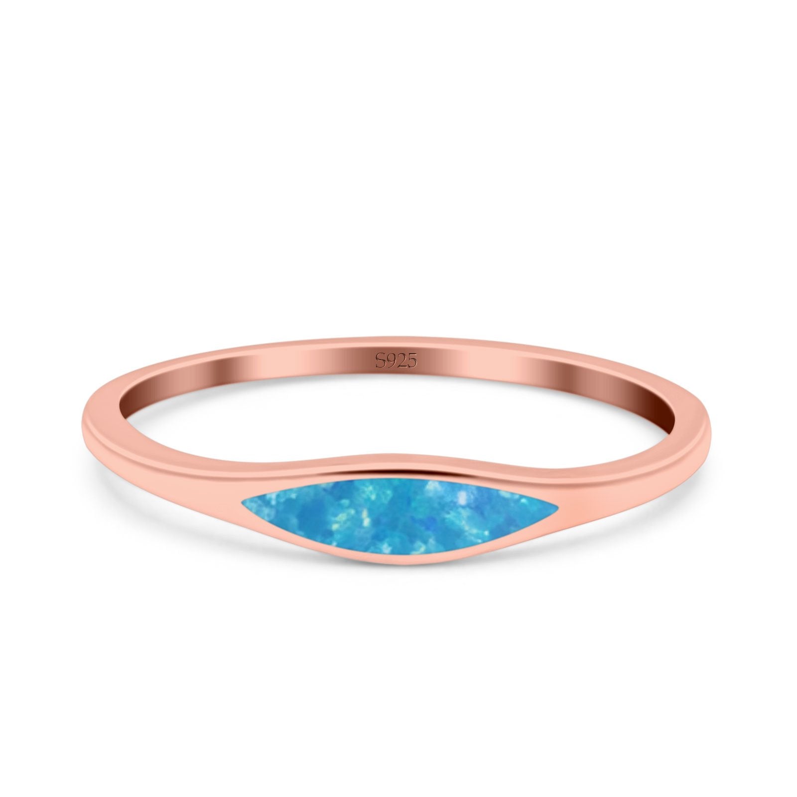 Simple Ring Band Lab Created Opal 925 Sterling Silver (3.5mm)
