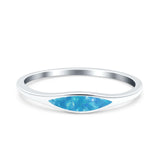 Simple Ring Band Lab Created Opal 925 Sterling Silver (3.5mm)
