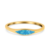 Simple Ring Band Lab Created Opal 925 Sterling Silver (3.5mm)