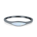 Simple Ring Band Lab Created Opal 925 Sterling Silver (3.5mm)