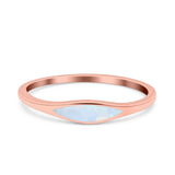 Simple Ring Band Lab Created Opal 925 Sterling Silver (3.5mm)