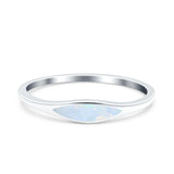 Simple Ring Band Lab Created Opal 925 Sterling Silver (3.5mm)