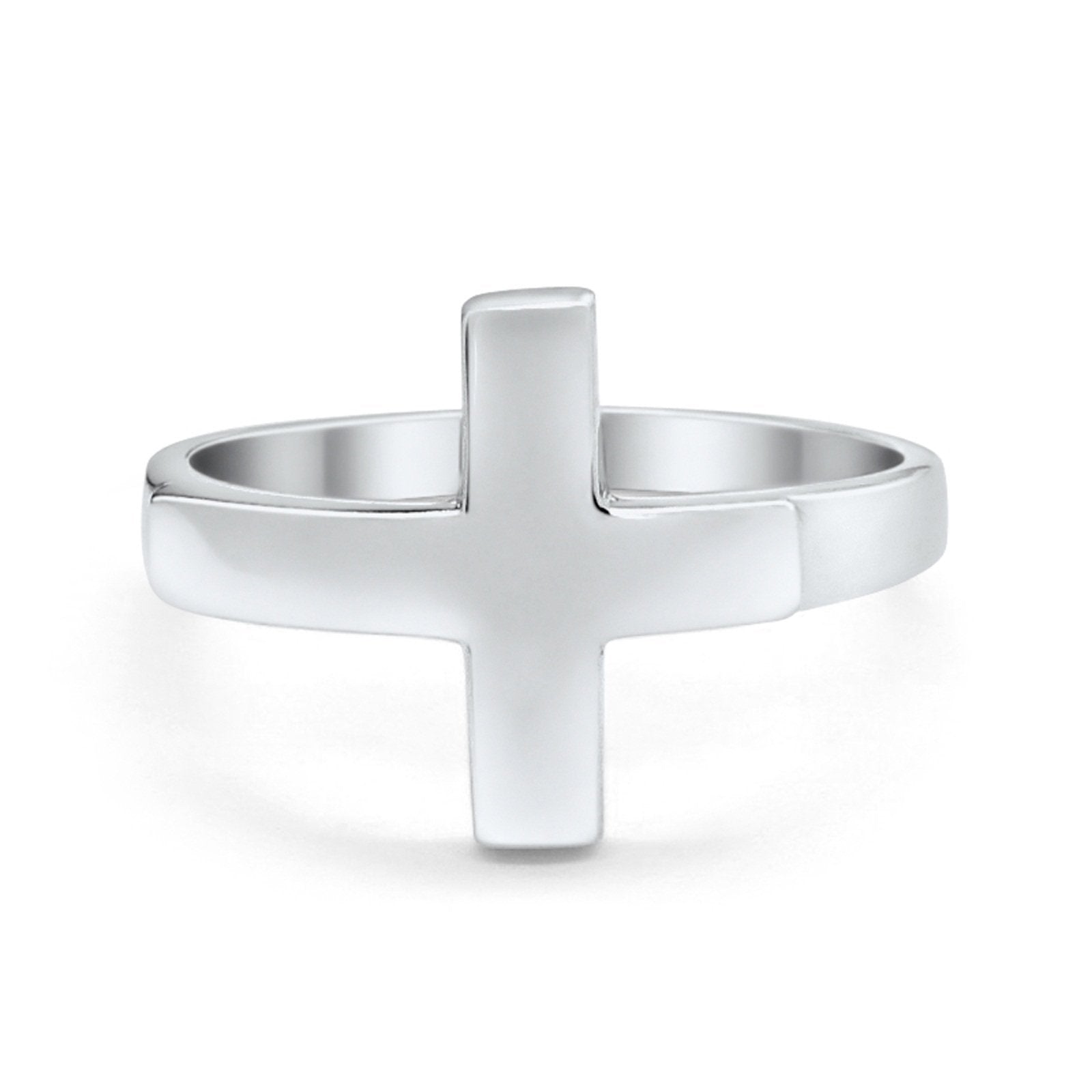 Fashion New Trend Cross Simple Plain Ring 925 Sterling Silver