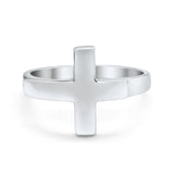 Fashion New Trend Cross Simple Plain Ring 925 Sterling Silver
