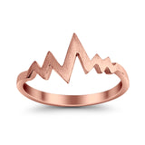 Simple Plain Petite Dainty Heart Beat Band Ring 925 Sterling Silver