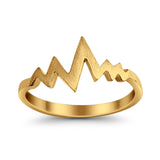 Simple Plain Petite Dainty Heart Beat Band Ring 925 Sterling Silver