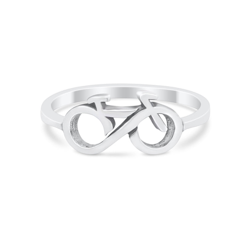 Cute Petite Dainty Bicycle Plain Band Thumb Ring 925 Sterling Silver