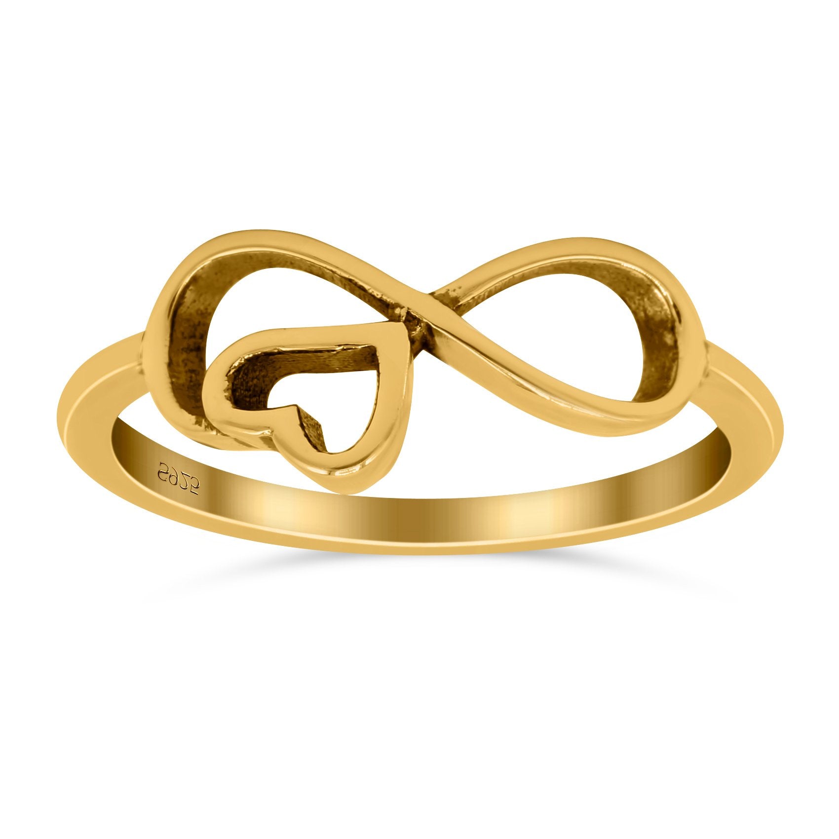 Infinity Heart Ring Oxidized Band Solid 925 Sterling Silver Thumb Ring (8mm)