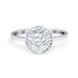 Petite Dainty Tree of Life Thumb Ring Band Round 925 Sterling Silver