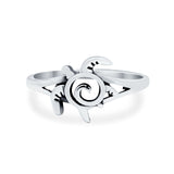 Sterling Silver Wave Turtle Ring Band Round 925 Sterling Silver