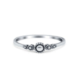 Petite Dainty Band Plain Ring Oxidized 925 Sterling Silver