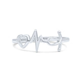 Heartbeat Ring 925 sterling silver (7.2mm)