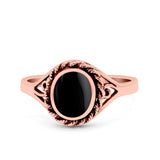 Filigree Petite Dainty Lab Opal Ring Solid Round Oxidized 925 Sterling Silver