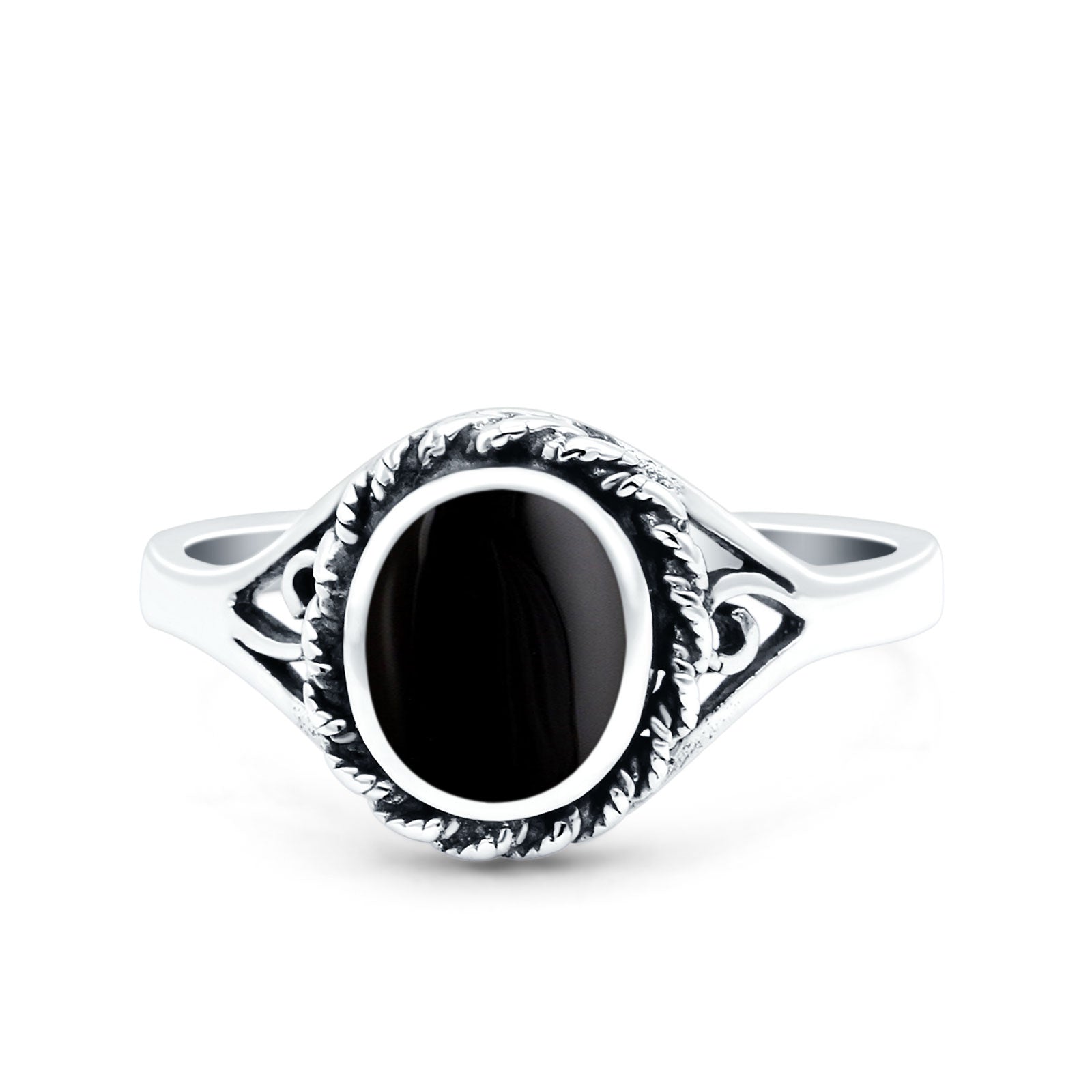 Filigree Petite Dainty Lab Opal Ring Solid Round Oxidized 925 Sterling Silver