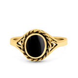 Filigree Petite Dainty Lab Opal Ring Solid Round Oxidized 925 Sterling Silver