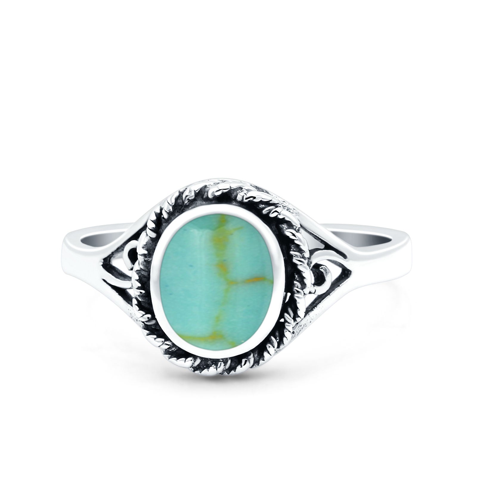 Filigree Petite Dainty Lab Opal Ring Solid Round Oxidized 925 Sterling Silver