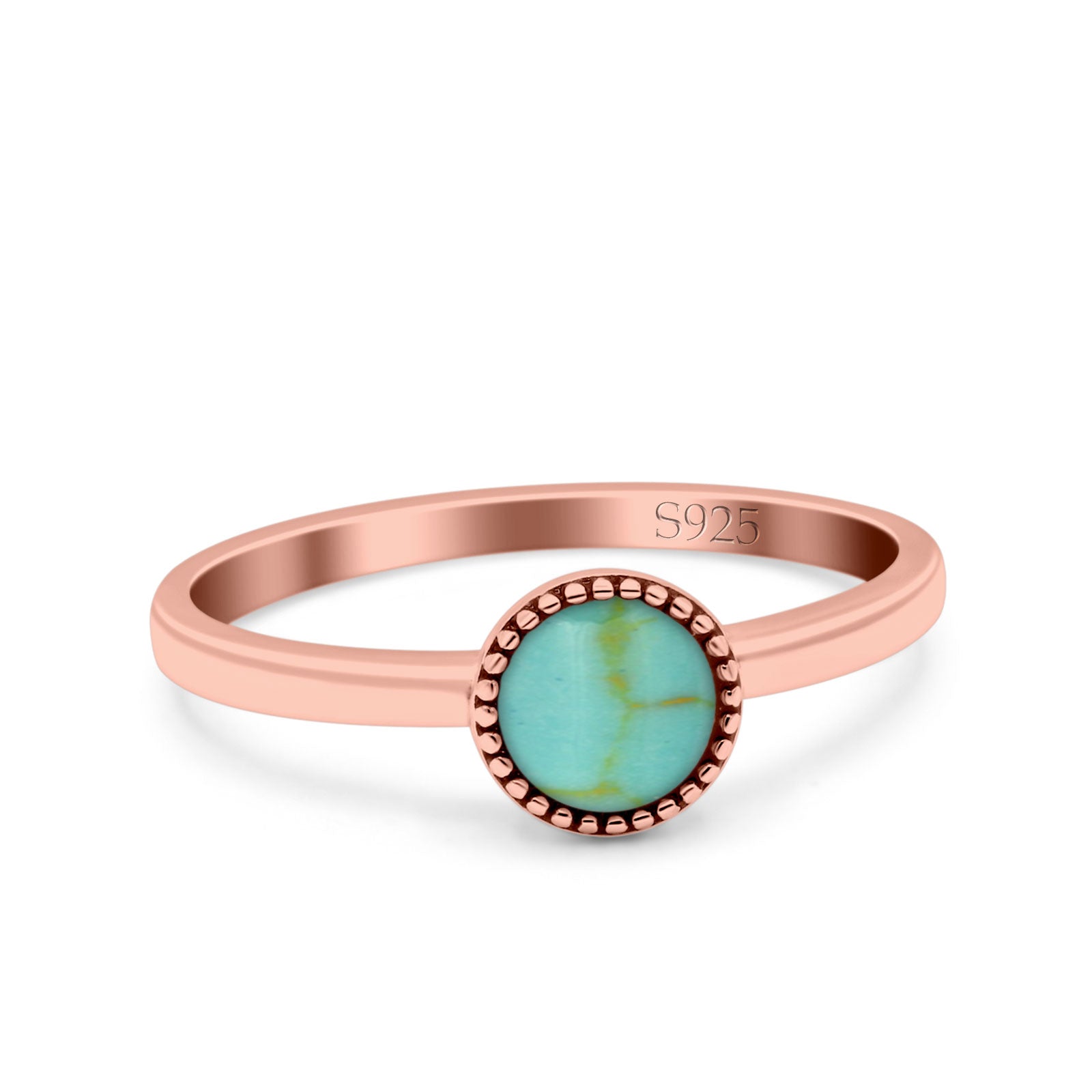 Petite Dainty Lab Opal Ring Solid Round Oxidized 925 Sterling Silver