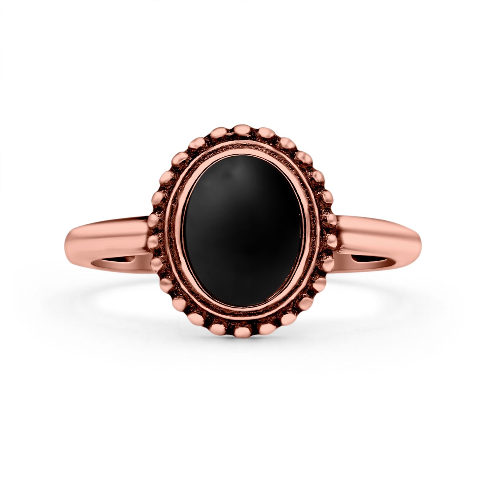 Petite Dainty Lab Opal Ring Solid Round Oxidized 925 Sterling Silver