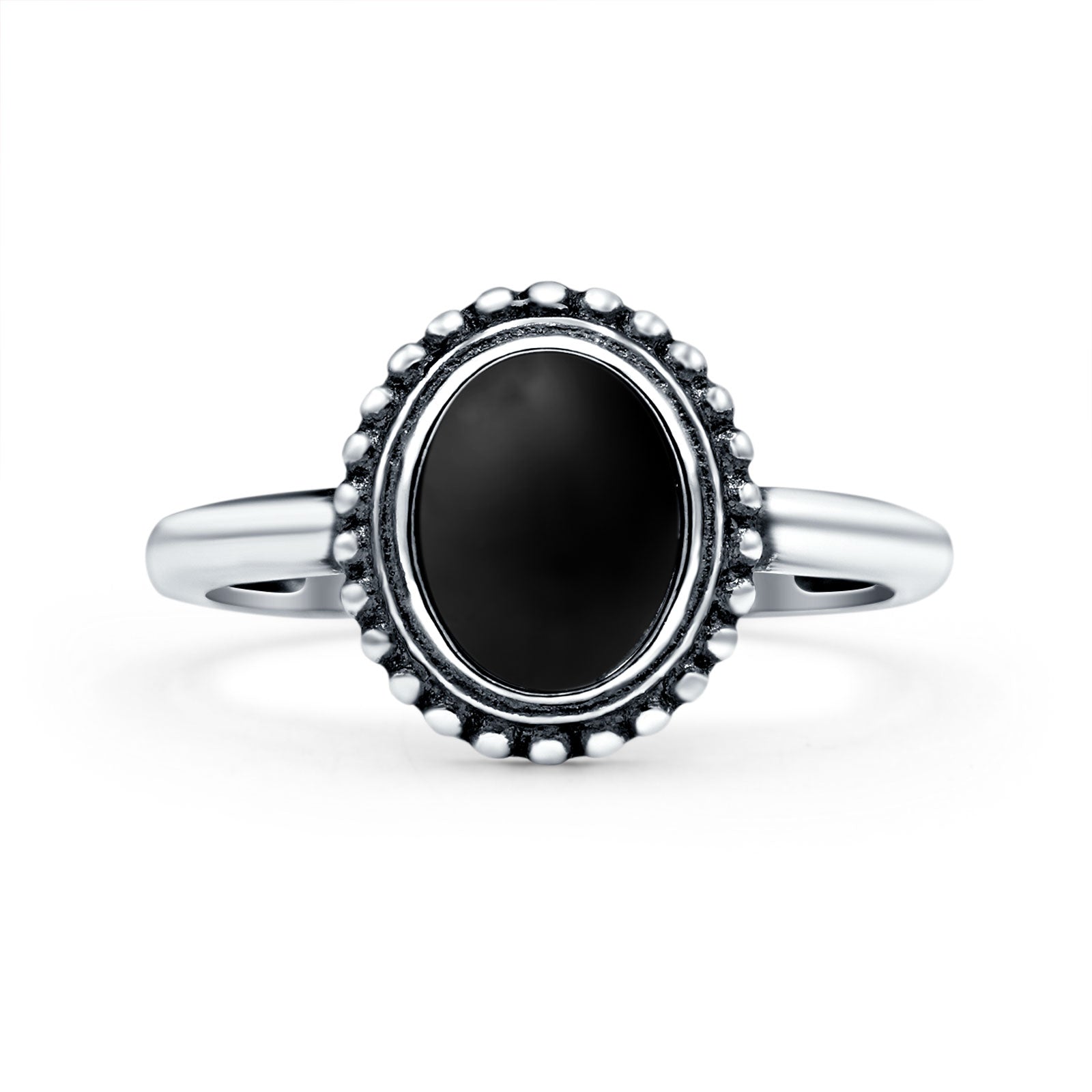 Petite Dainty Lab Opal Ring Solid Round Oxidized 925 Sterling Silver
