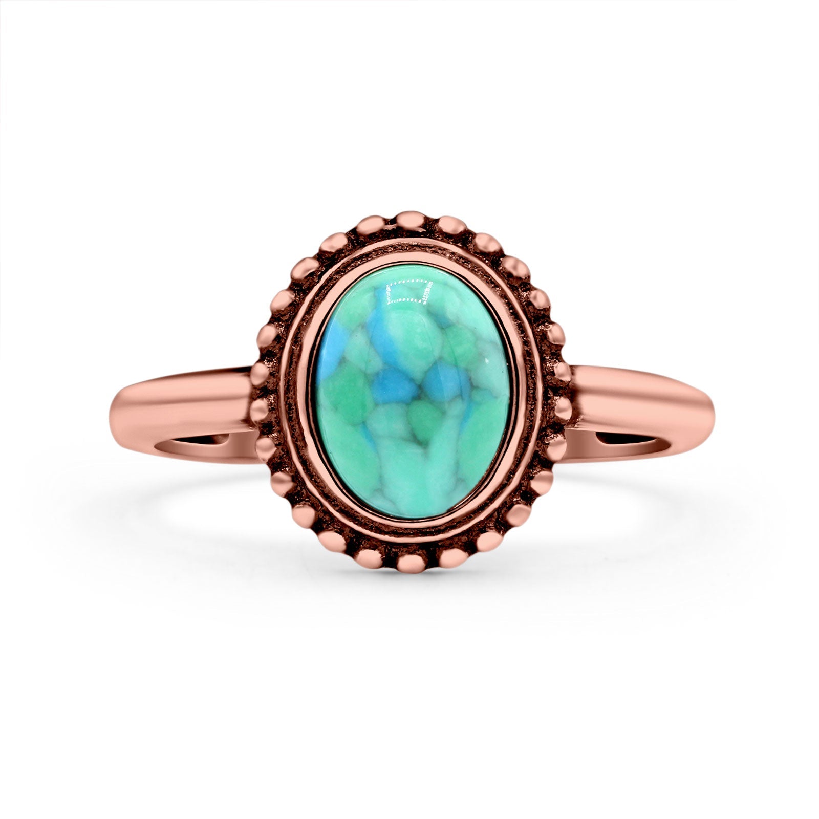 Petite Dainty Lab Opal Ring Solid Round Oxidized 925 Sterling Silver