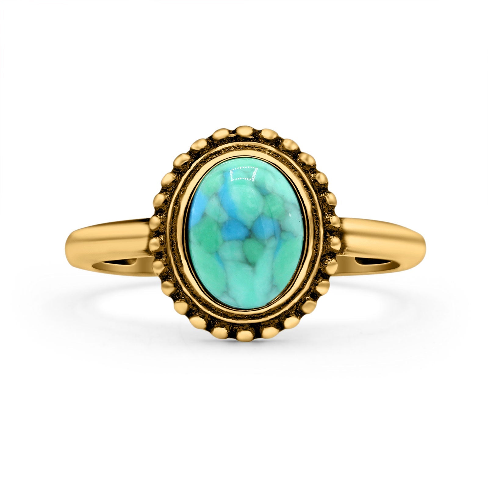 Petite Dainty Lab Opal Ring Solid Round Oxidized 925 Sterling Silver