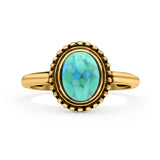 Petite Dainty Lab Opal Ring Solid Round Oxidized 925 Sterling Silver