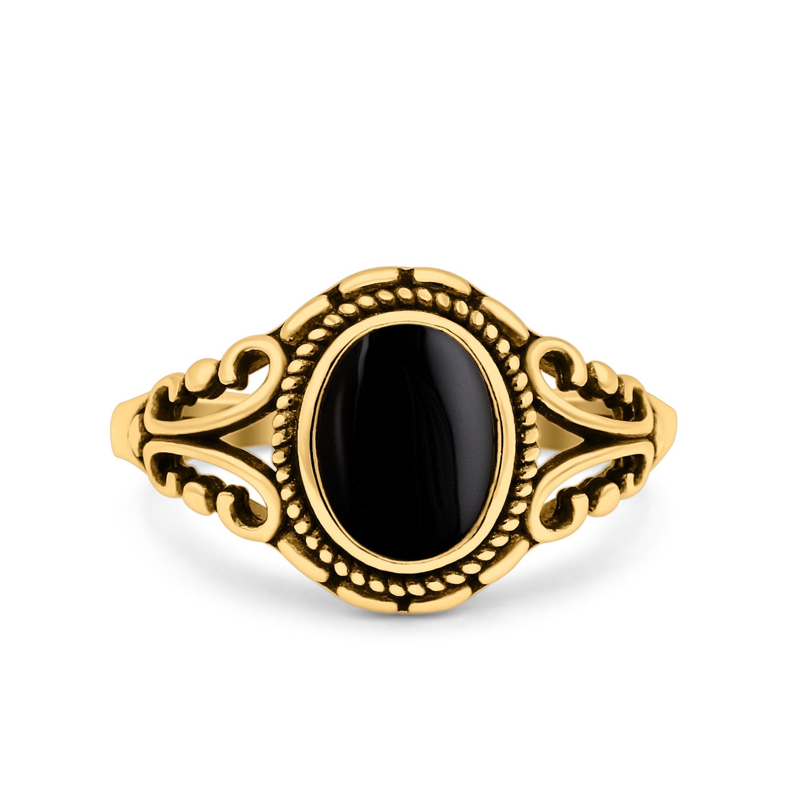 Filigree Vintage Style Oval Lab Opal Ring Solid Oxidized 925 Sterling Silver