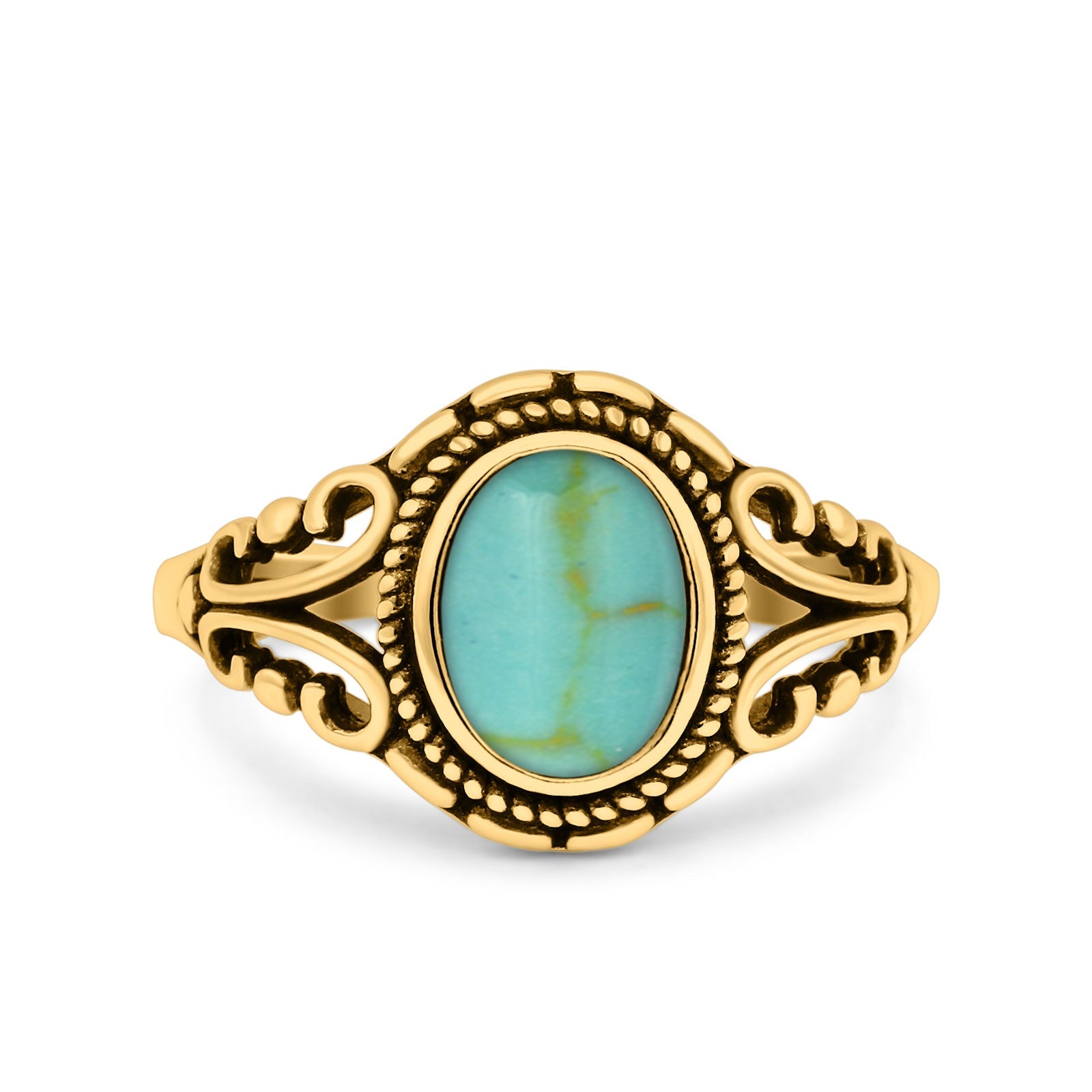 Filigree Vintage Style Oval Lab Opal Ring Solid Oxidized 925 Sterling Silver