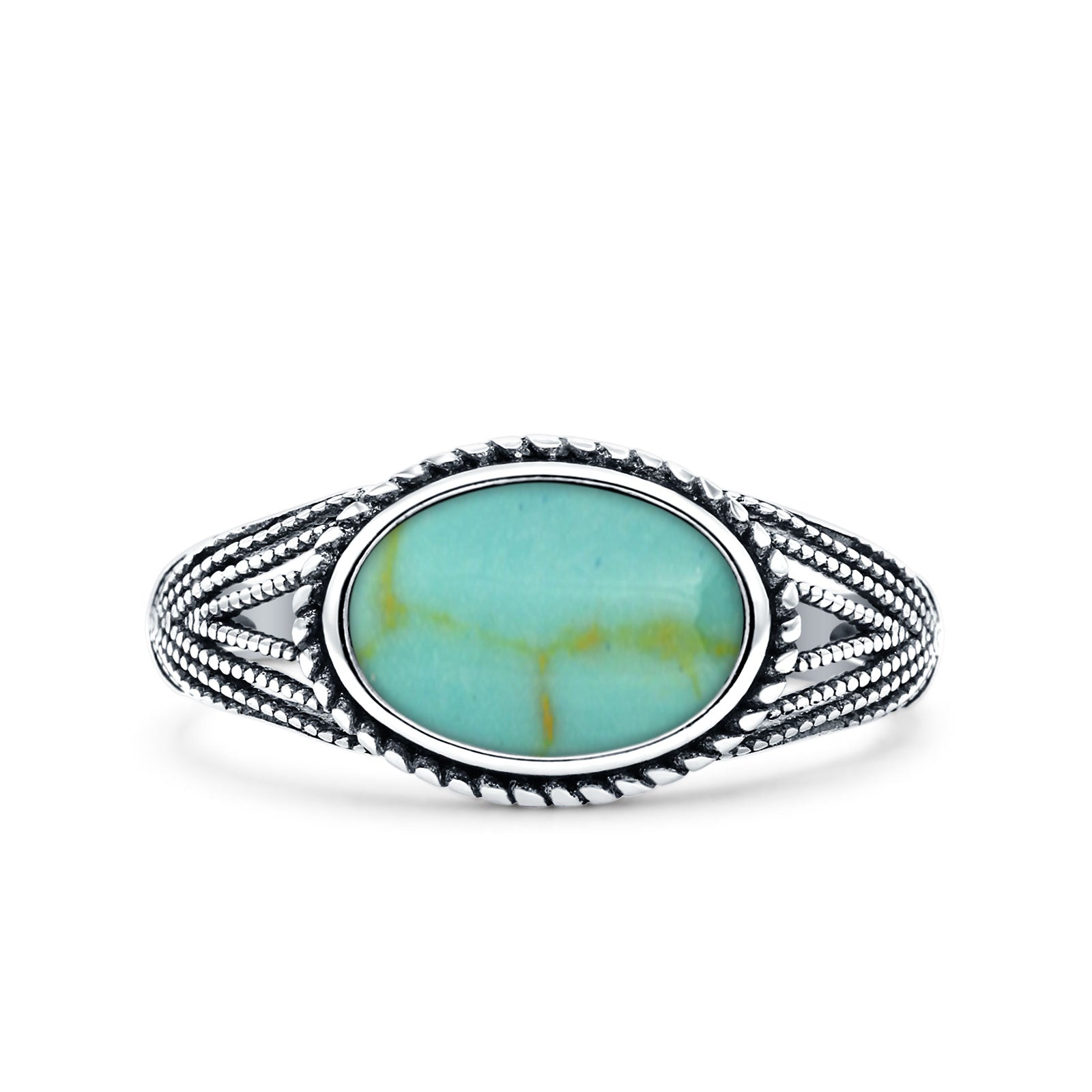 Vintage Style Petite Dainty Lab Opal Ring Solid Oval Oxidized 925 Sterling Silver