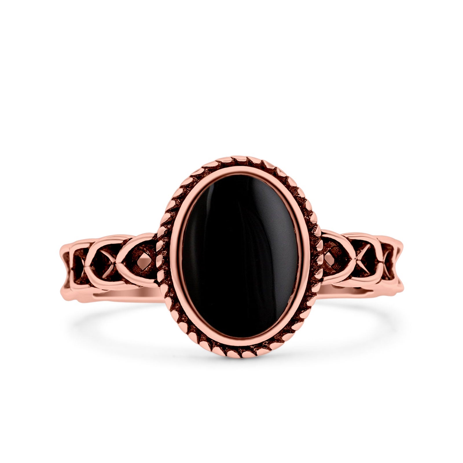 Petite Dainty Cross Vintage Style Lab Opal Ring Solid Oval Oxidized 925 Sterling Silver