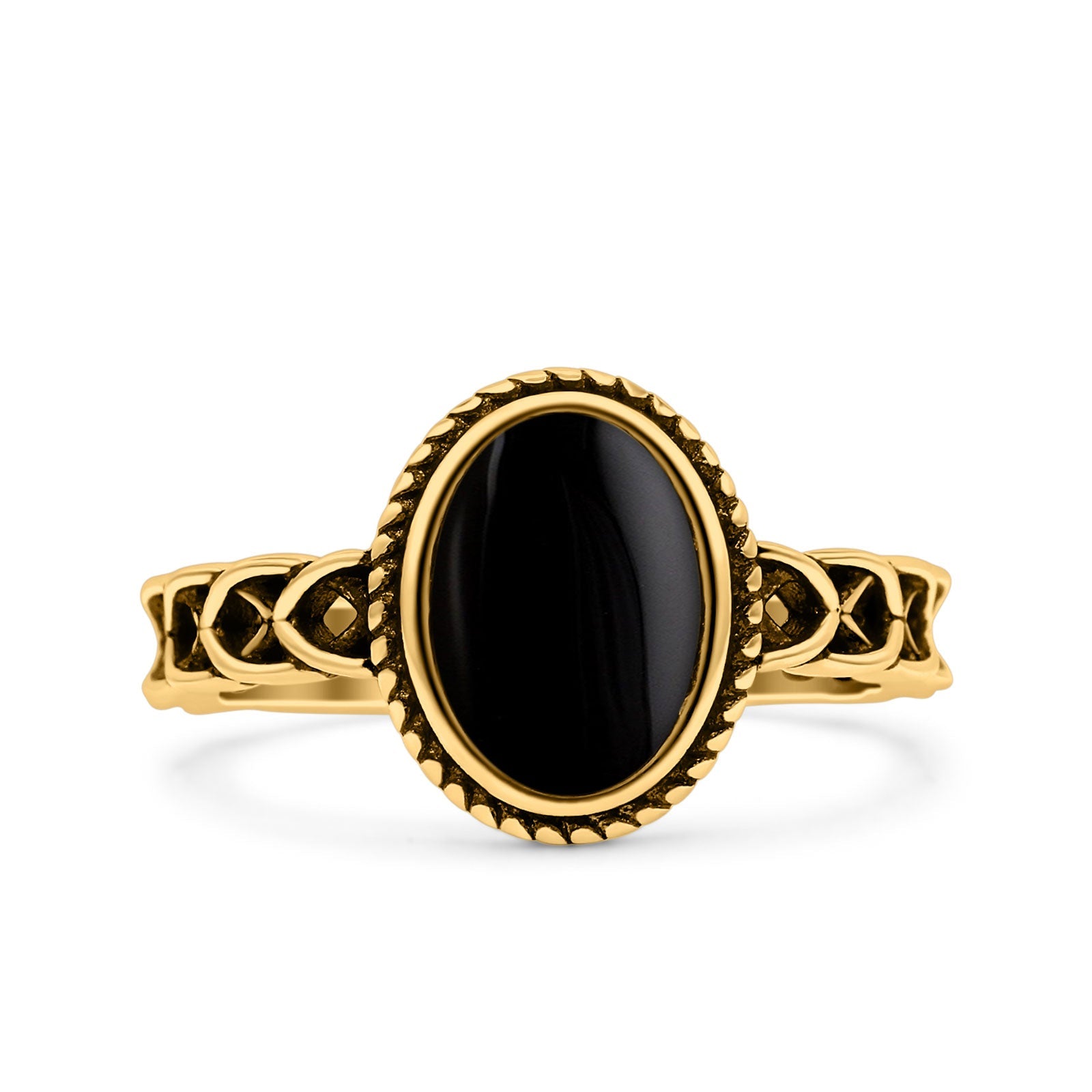 Petite Dainty Cross Vintage Style Lab Opal Ring Solid Oval Oxidized 925 Sterling Silver