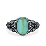 Petite Dainty Butterfly Lab Opal Ring Solid Oval Oxidized 925 Sterling Silver