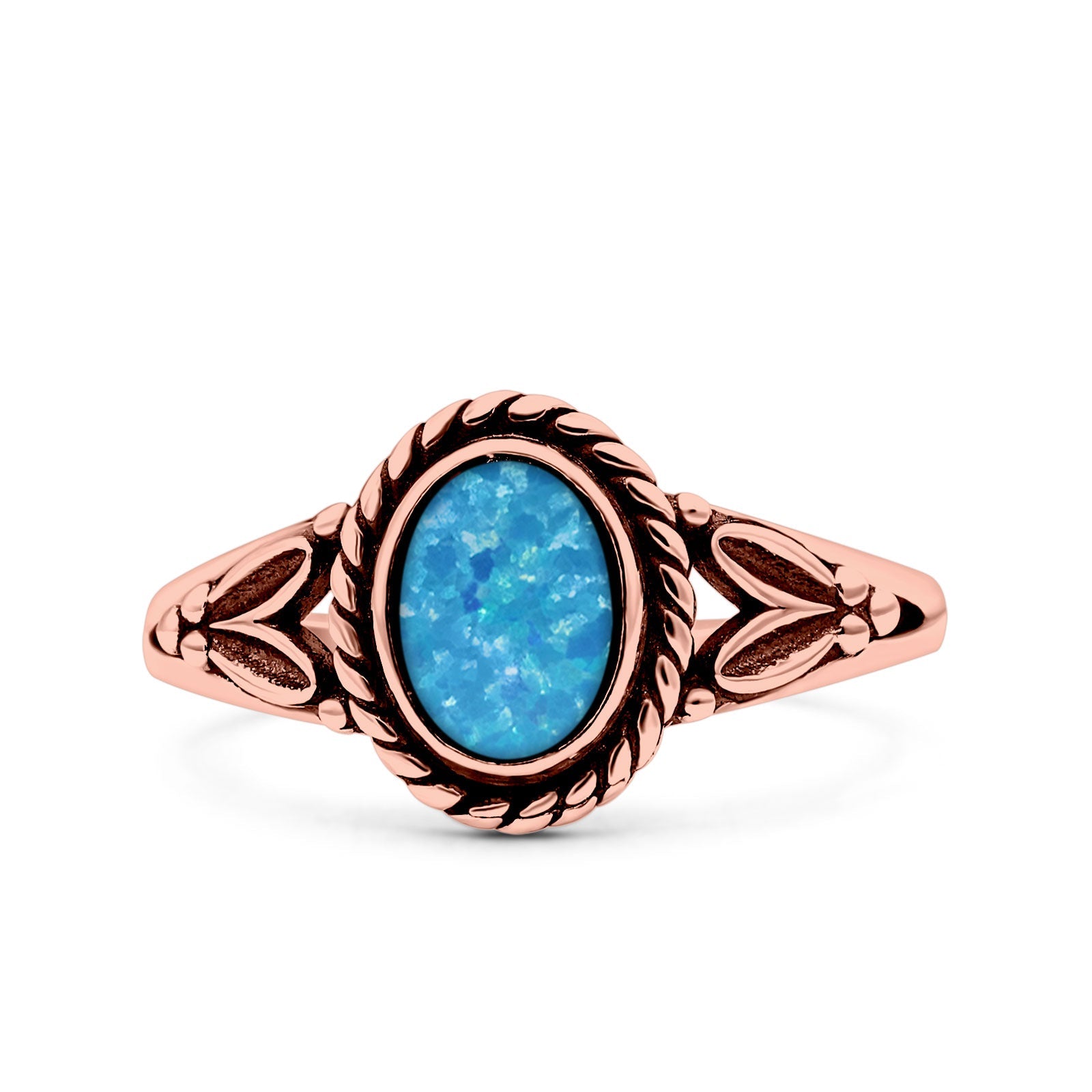 Filigree Petite Dainty Lab Opal Ring Solid Oval Oxidized 925 Sterling Silver
