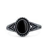 Filigree Petite Dainty Lab Opal Ring Solid Oval Oxidized 925 Sterling Silver