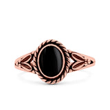 Filigree Petite Dainty Lab Opal Ring Solid Oval Oxidized 925 Sterling Silver