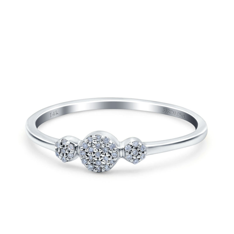 14K Gold 0.05ct Round 5mm G SI Diamond Engagement Eternity Wedding Band Ring