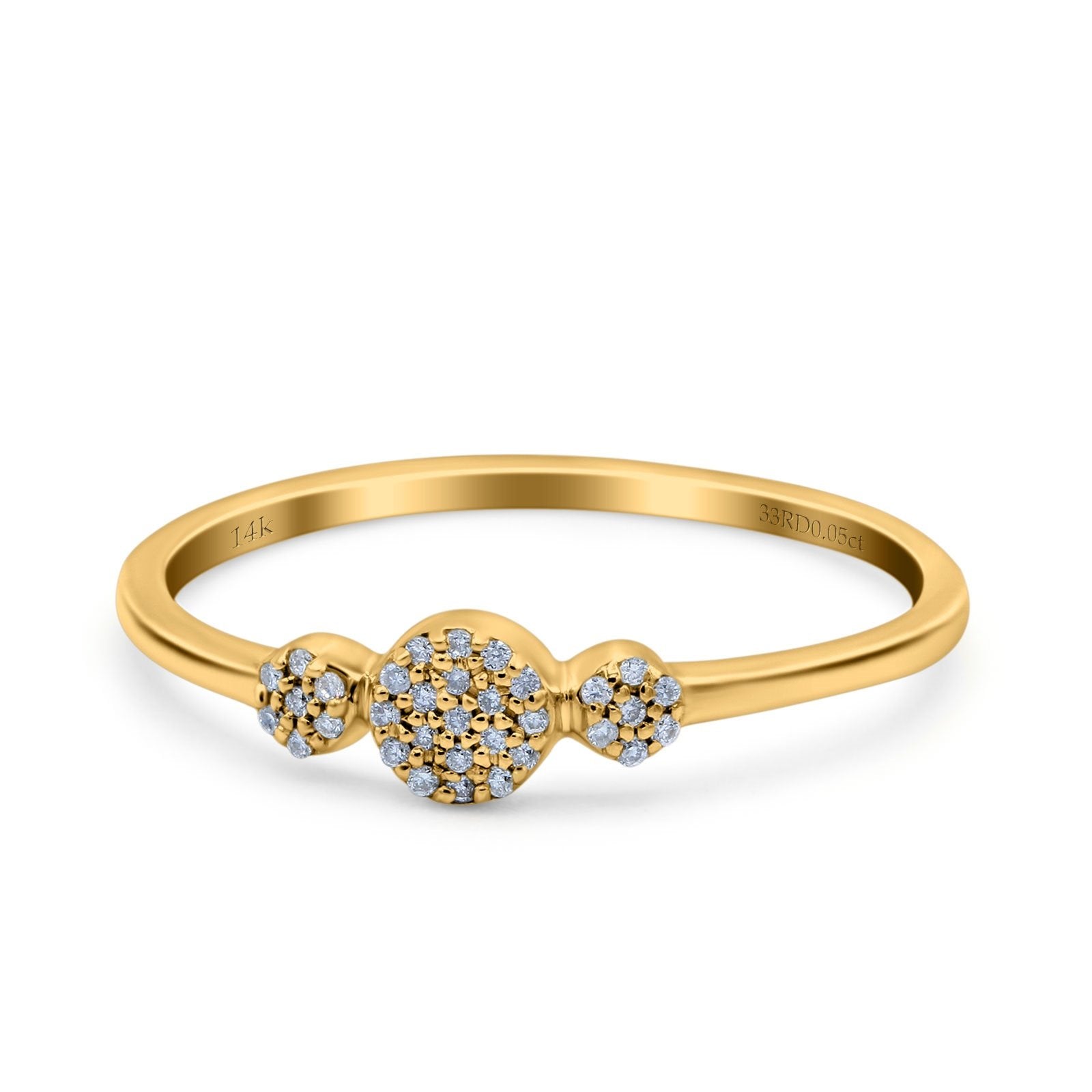 14K Gold 0.05ct Round 5mm G SI Diamond Engagement Eternity Wedding Band Ring