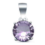 Halo Simulated Cubic Zirconia Round 925 Sterling Silver Charm Pendant