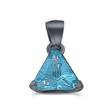 Triangle Cut Charm Pendant Simulated Cubic Zirconia 925 Sterling Silver (11mm)