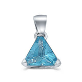 Triangle Cut Charm Pendant Simulated Cubic Zirconia 925 Sterling Silver (11mm)