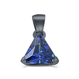 Triangle Cut Charm Pendant Simulated Cubic Zirconia 925 Sterling Silver (11mm)