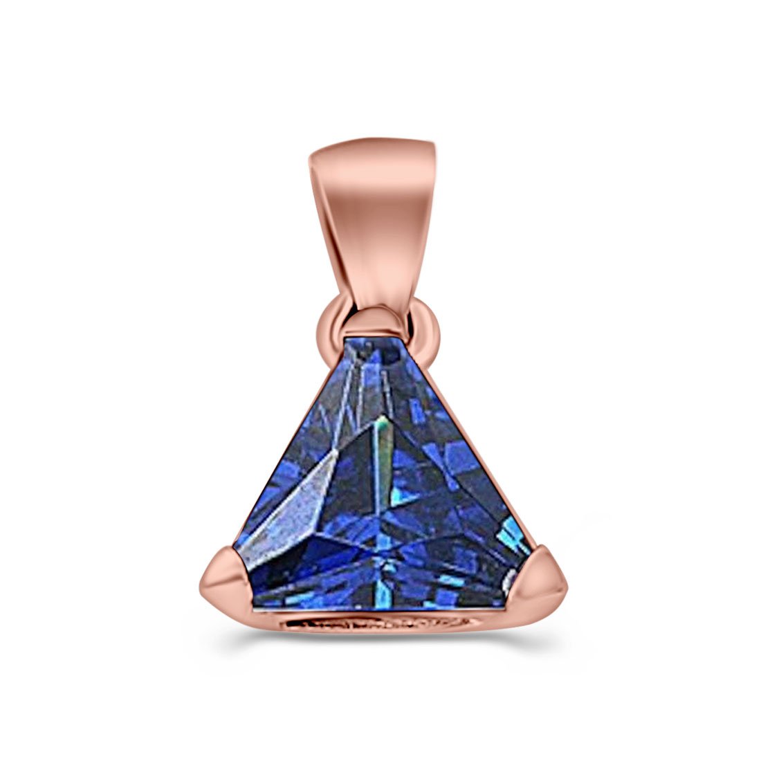 Triangle Cut Charm Pendant Simulated Cubic Zirconia 925 Sterling Silver (11mm)