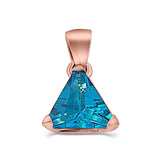 Triangle Cut Charm Pendant Simulated Cubic Zirconia 925 Sterling Silver (11mm)