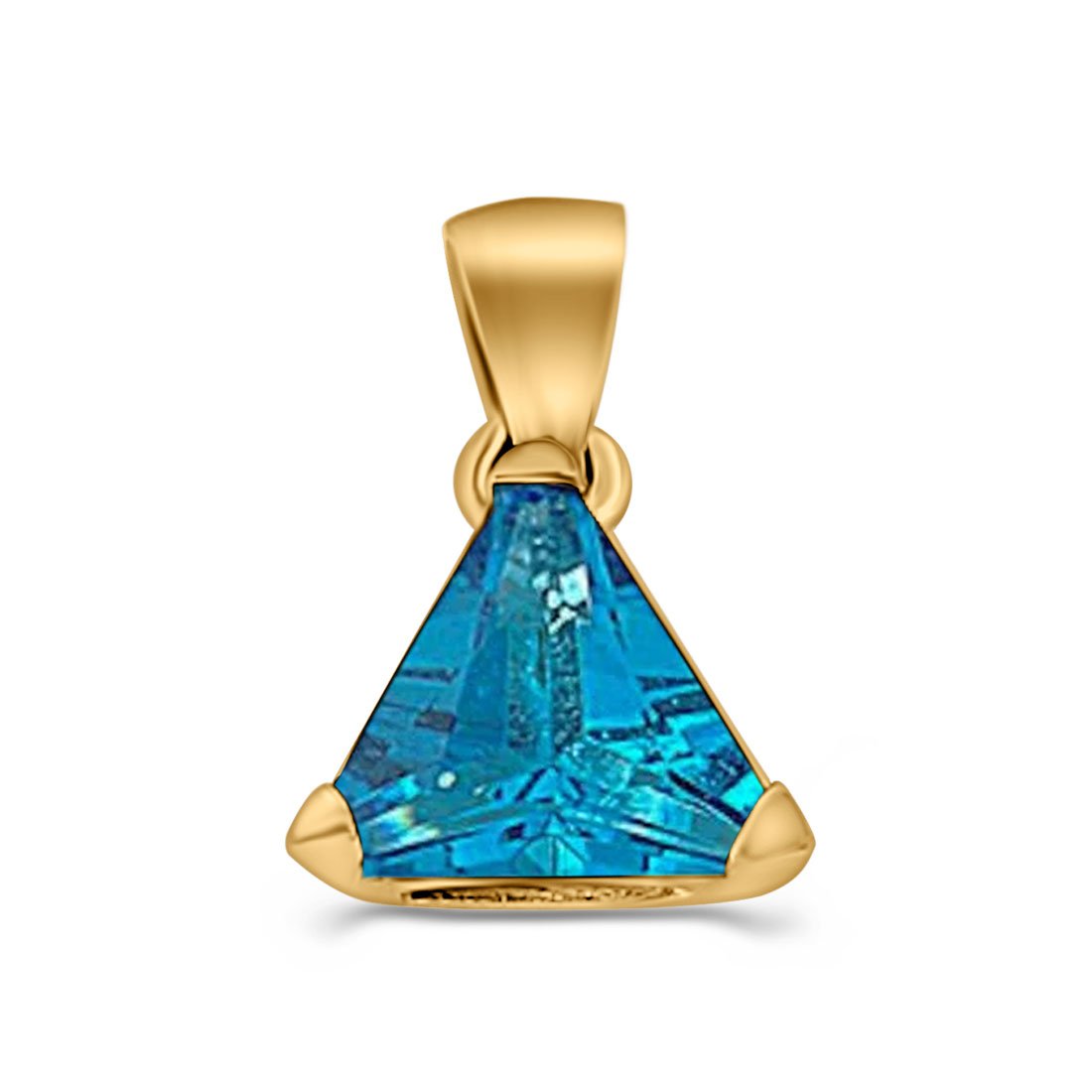 Triangle Cut Charm Pendant Simulated Cubic Zirconia 925 Sterling Silver (11mm)