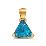 Triangle Cut Charm Pendant Simulated Cubic Zirconia 925 Sterling Silver (11mm)