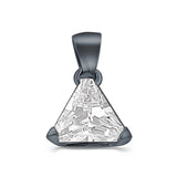 Triangle Cut Charm Pendant Simulated Cubic Zirconia 925 Sterling Silver (11mm)