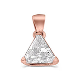 Triangle Cut Charm Pendant Simulated Cubic Zirconia 925 Sterling Silver (11mm)