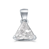 Triangle Cut Charm Pendant Simulated Cubic Zirconia 925 Sterling Silver (11mm)