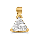 Triangle Cut Charm Pendant Simulated Cubic Zirconia 925 Sterling Silver (11mm)